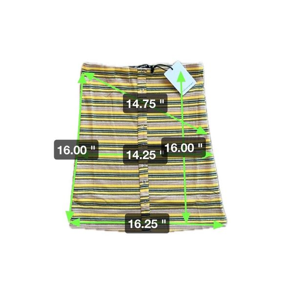 NWT* Olivaceous Striped Ribbed Mini Skirt in Yellow and Taupe- Size Small - Picture 5 of 6